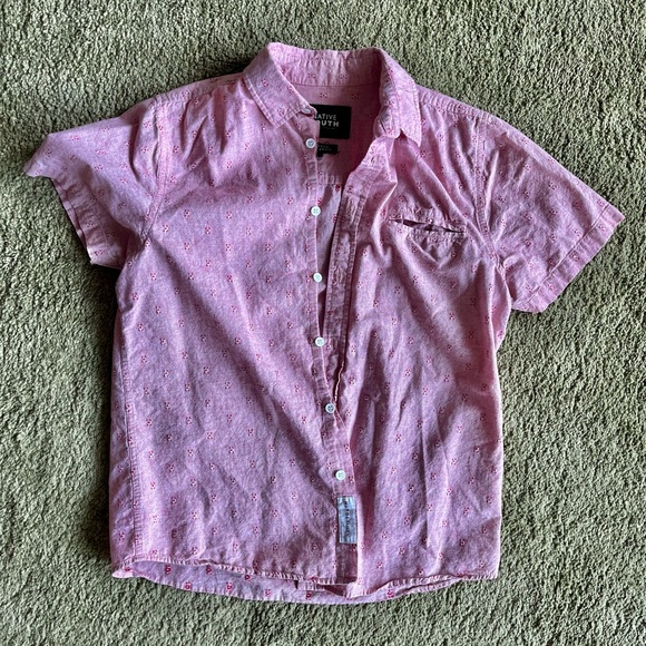 Native Youth Short Sleeve dress shirt Button Down Pink Small - Picture 4 of 6